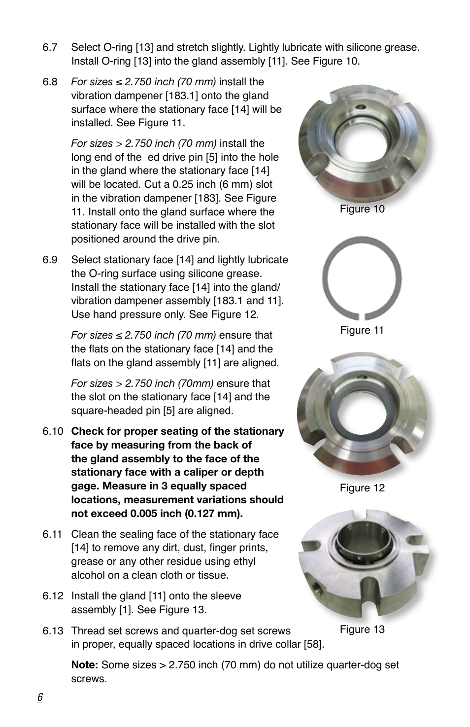 Flowserve ISC2
 Single metal bellows seal User Manual | Page 6 / 8