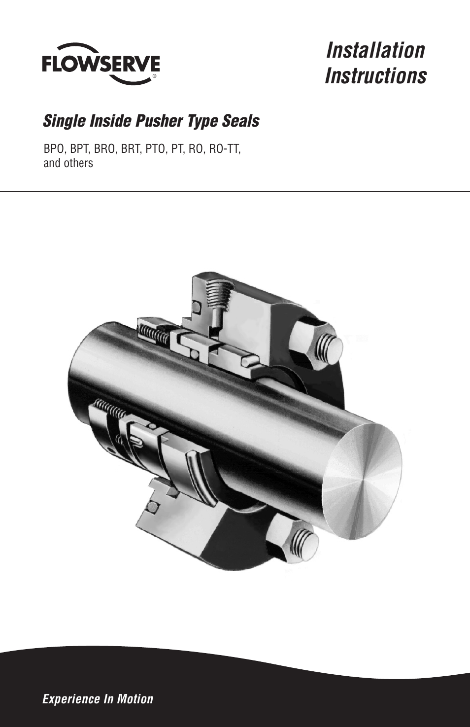 Flowserve Single Inside Pusher Type Seal User Manual | 8 pages