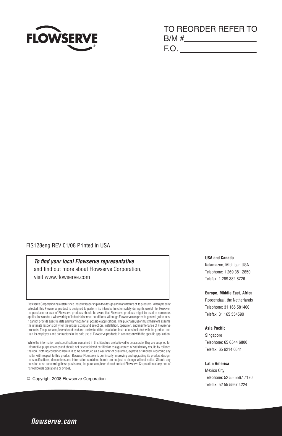 Flowserve GTS Series User Manual | Page 12 / 12