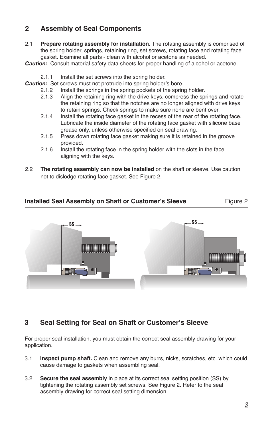 2 assembly of seal components | Flowserve Q Series BW Seals User Manual | Page 3 / 8