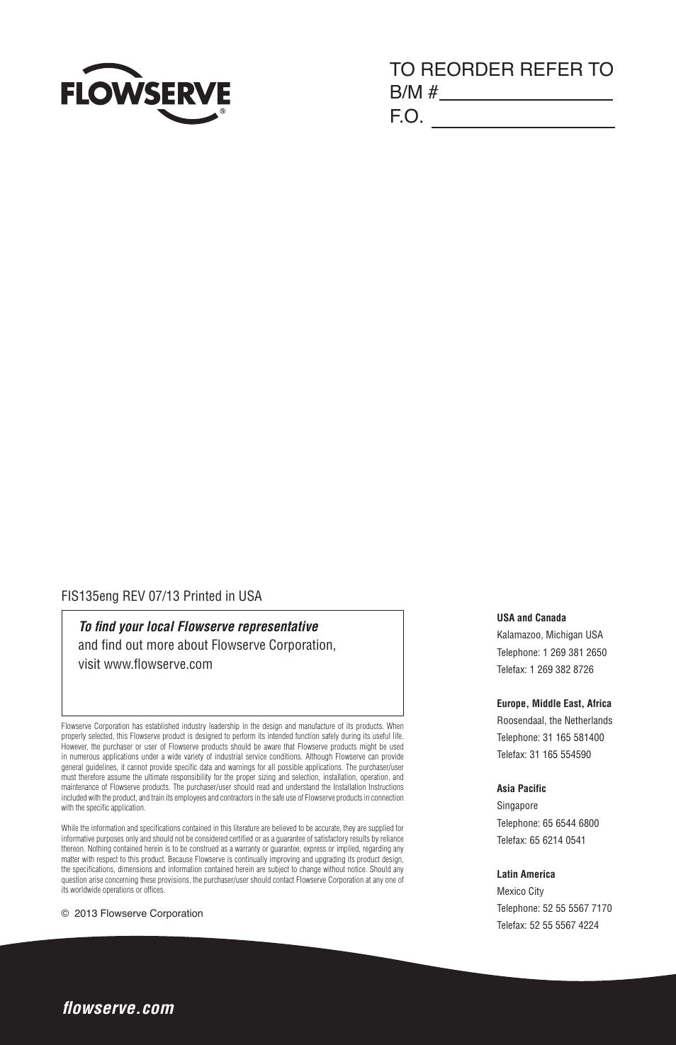 Flowserve Q Series BW Seals User Manual | Page 8 / 8