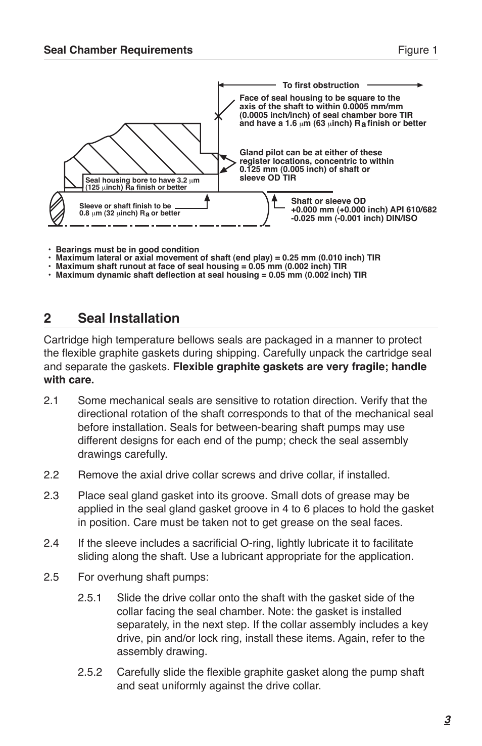 2seal installation | Flowserve High Temperature Metal Bellows Seals User Manual | Page 3 / 8