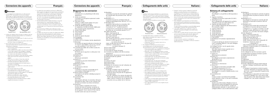 Diagramme de connexion, Schema di collegamento | Pioneer DEH-P700BT User Manual | Page 6 / 7