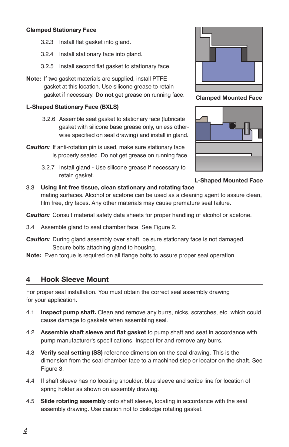 4 hook sleeve mount | Flowserve X Series BW Seals User Manual | Page 4 / 8