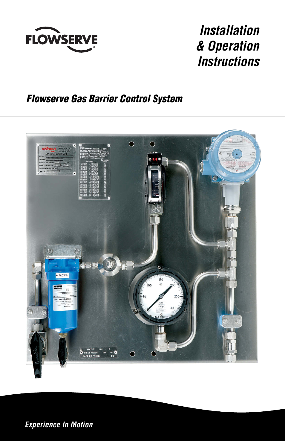 Flowserve Gas Barrier Control System User Manual | 4 pages