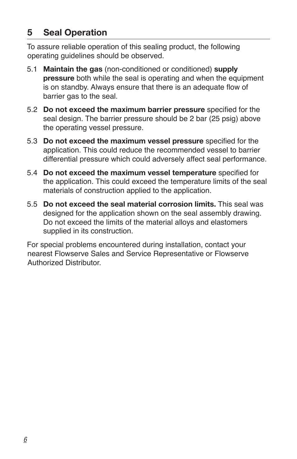 5 seal operation | Flowserve MD-200 Series Durametallic User Manual | Page 6 / 8