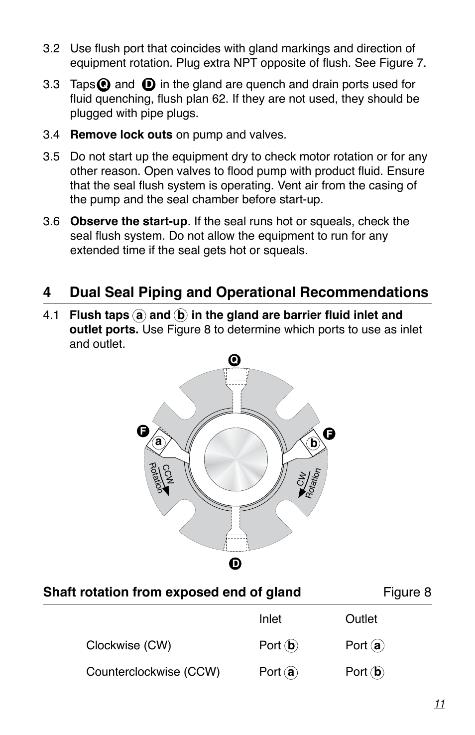 4 dual seal piping and operational recommendations | Flowserve ISC Series User Manual | Page 11 / 16