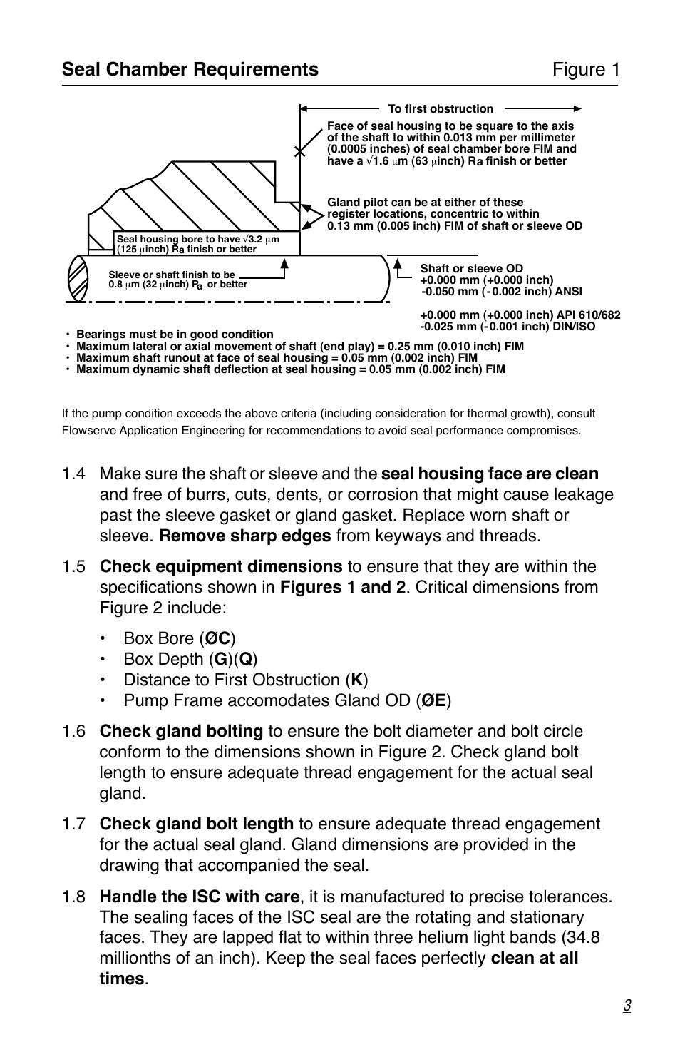 Seal chamber requirements figure 1 | Flowserve ISC Series User Manual | Page 3 / 16