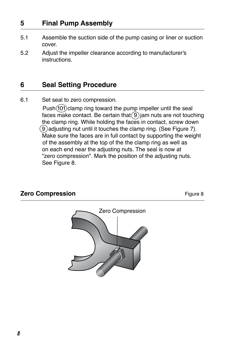 5final pump assembly, 6seal setting procedure | Flowserve RIS Seal User Manual | Page 8 / 12