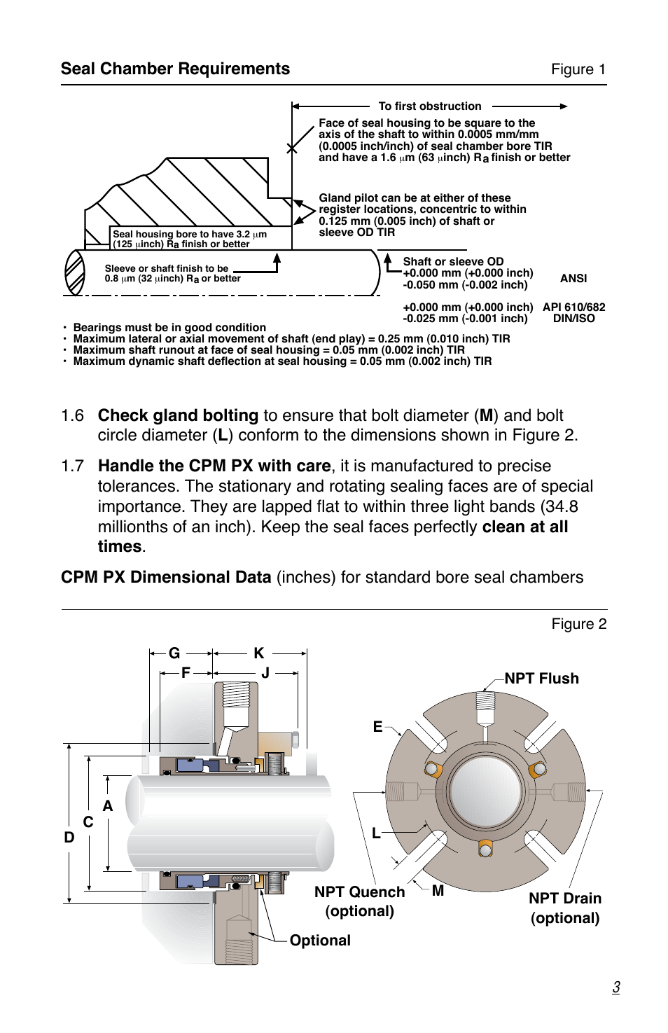 Seal chamber requirements | Flowserve CPM Series User Manual | Page 3 / 8