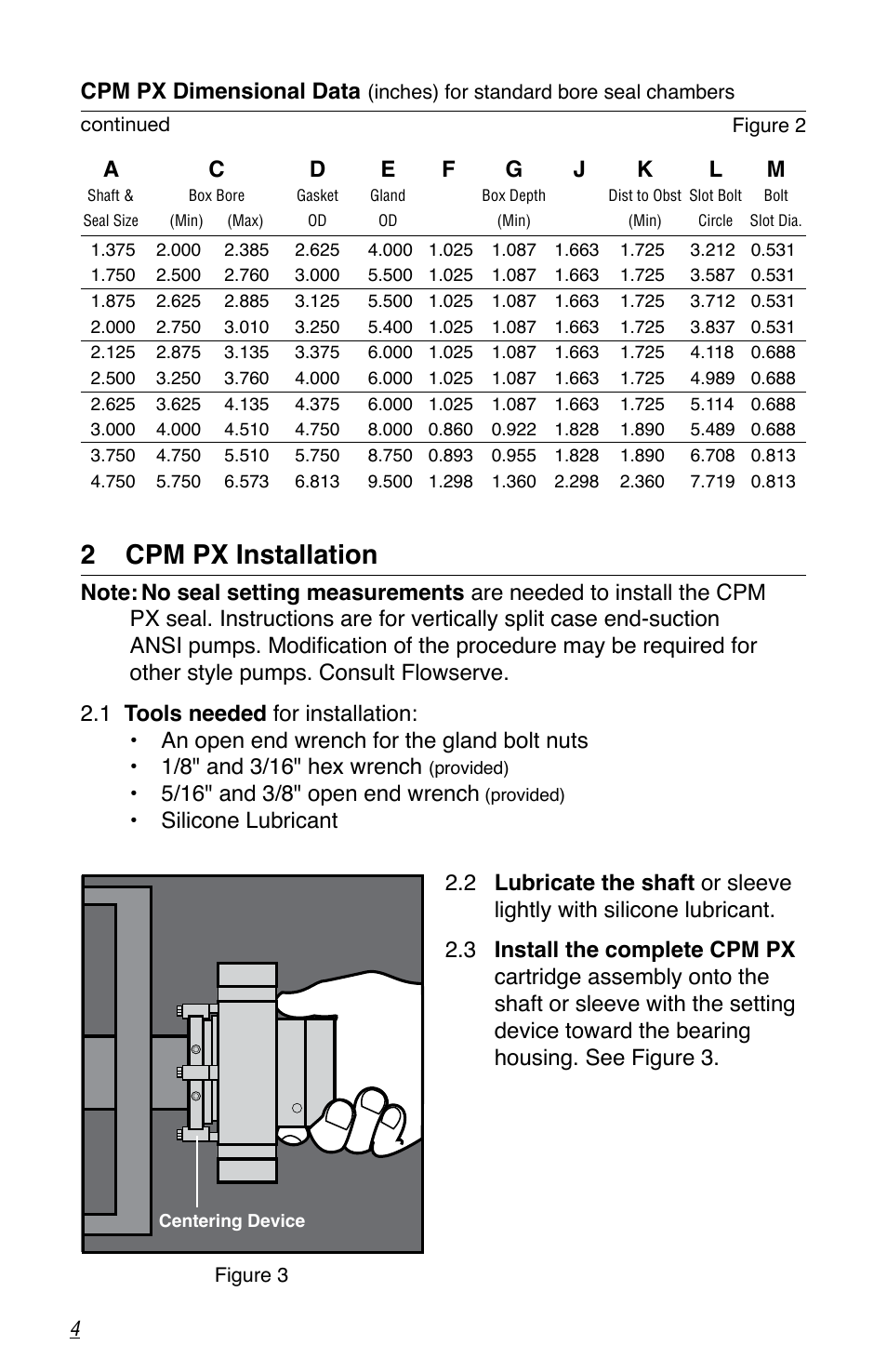 2 cpm px installation | Flowserve CPM Series User Manual | Page 4 / 8