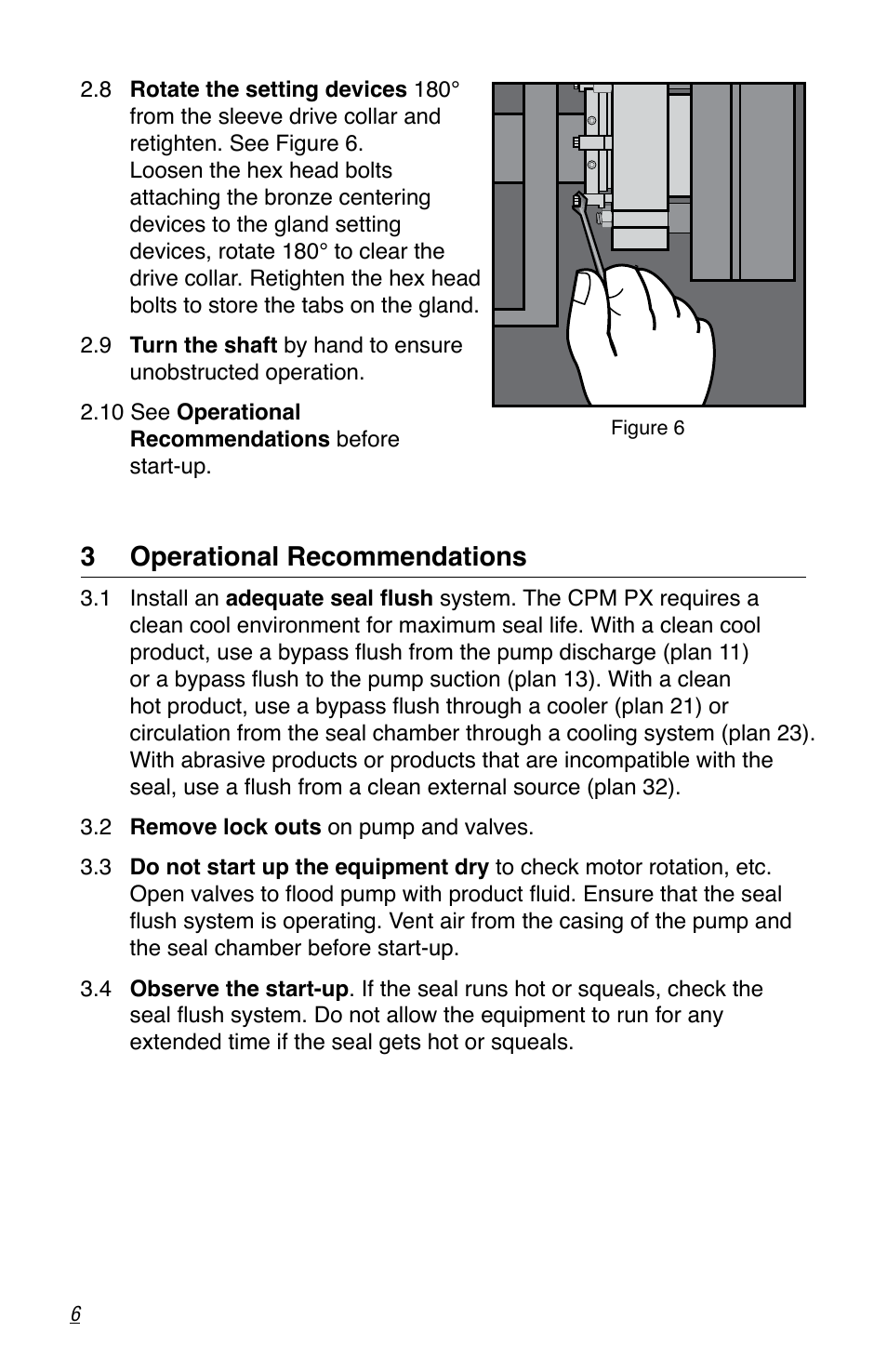 3 operational recommendations | Flowserve CPM Series User Manual | Page 6 / 8