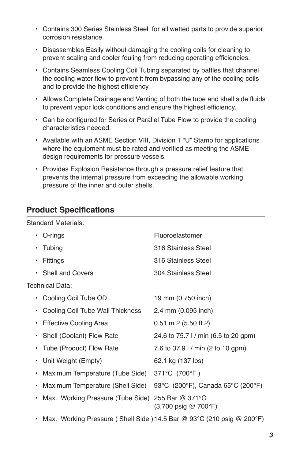 Product specifications | Flowserve 682 Seal Cooler User Manual | Page 3 / 8