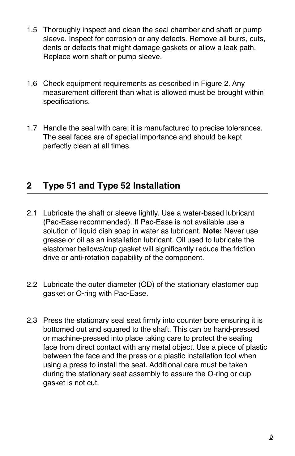 Flowserve Pac-Seal Type 51 User Manual | Page 5 / 8