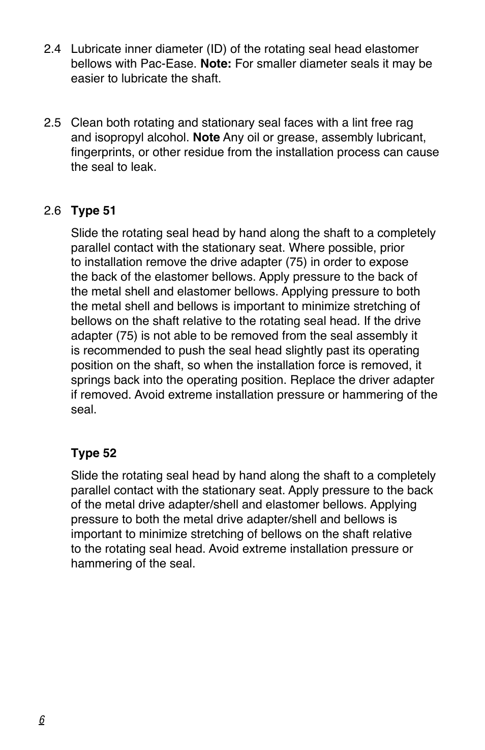 Flowserve Pac-Seal Type 51 User Manual | Page 6 / 8