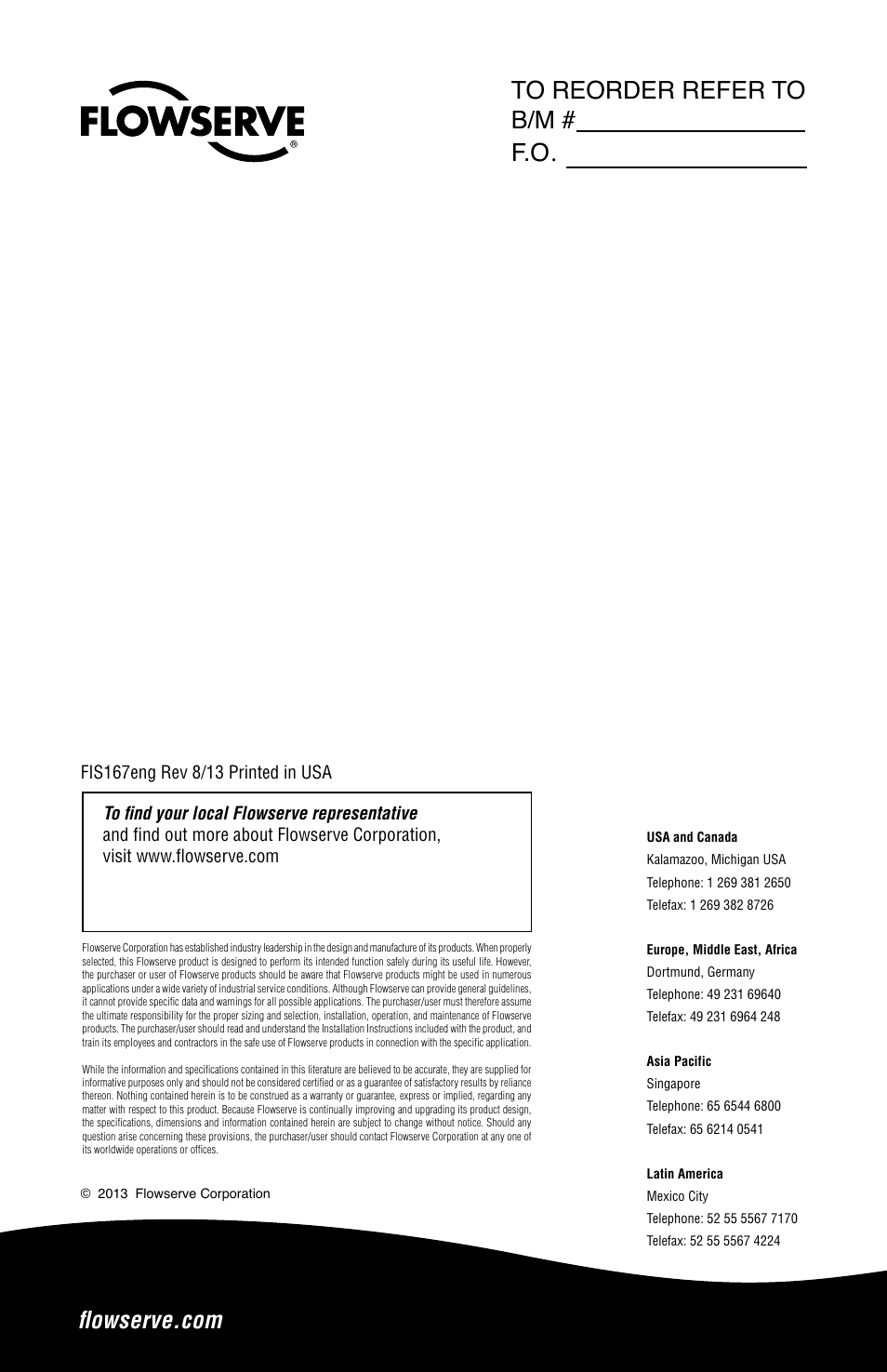 Flowserve ST Series User Manual | Page 8 / 8