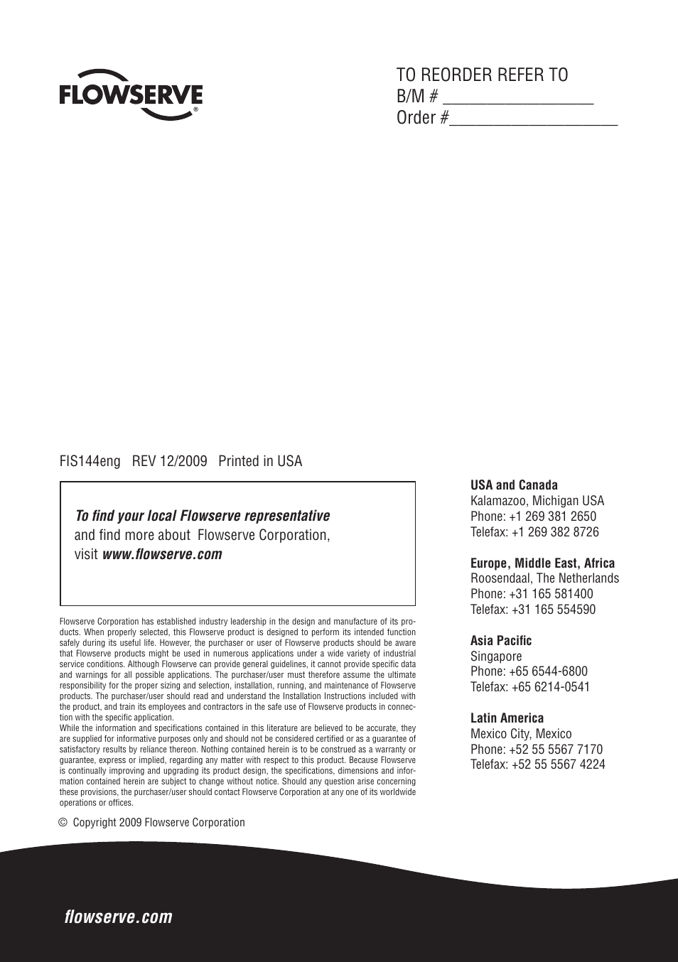 Flowserve Machinery Components User Manual | Page 16 / 16