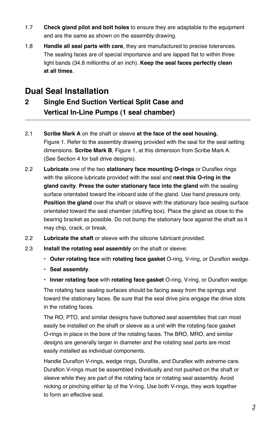 Dual seal installation | Flowserve Dual Pressurized Seals User Manual | Page 3 / 8