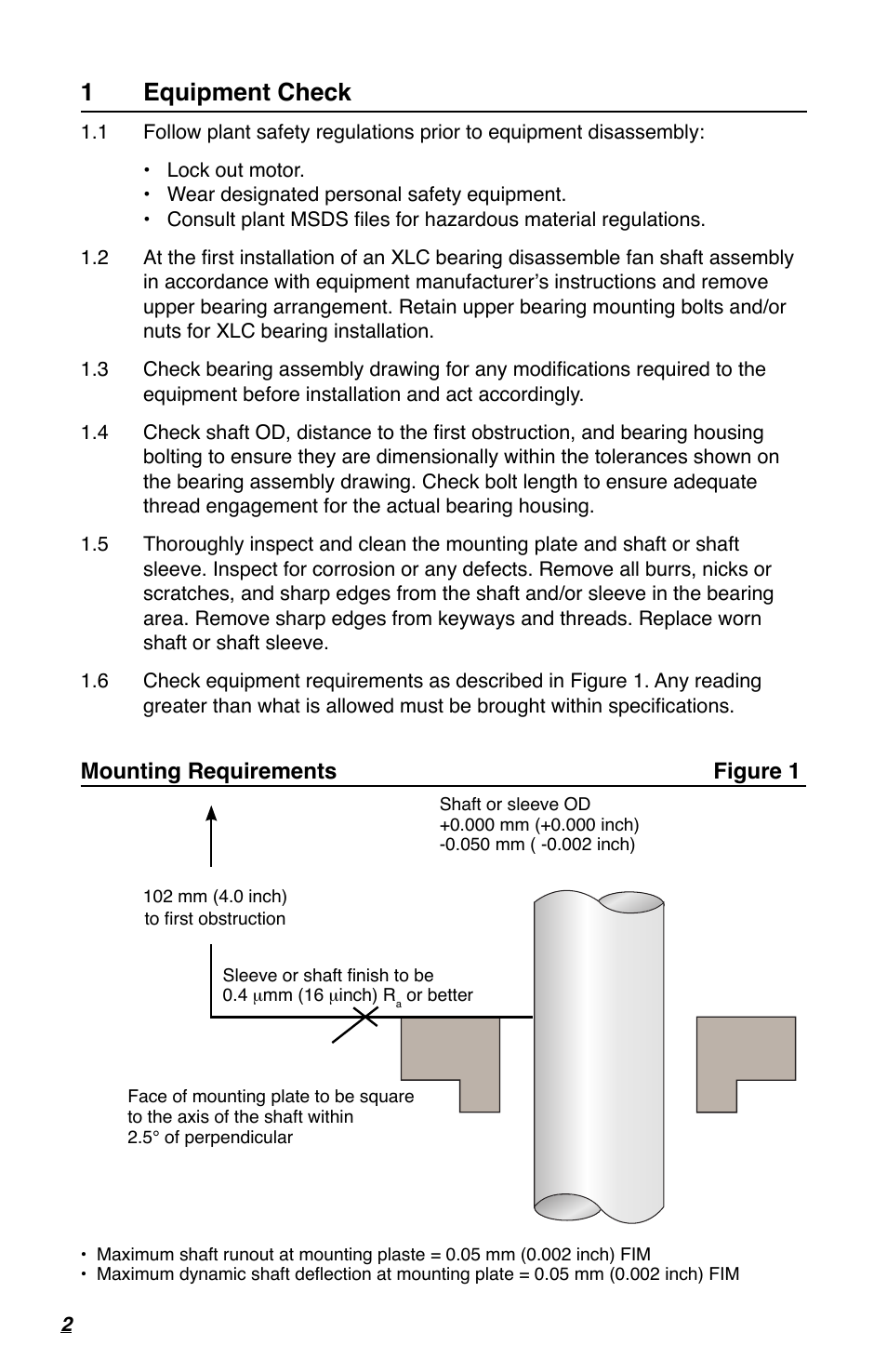 1equipment check | Flowserve XLC Series User Manual | Page 2 / 8