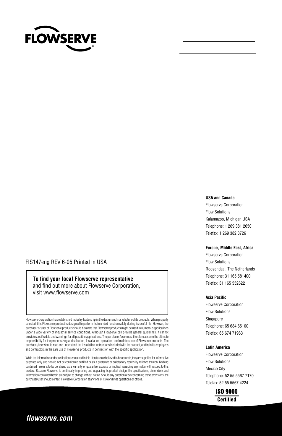 Flowserve PSS II User Manual | Page 16 / 16