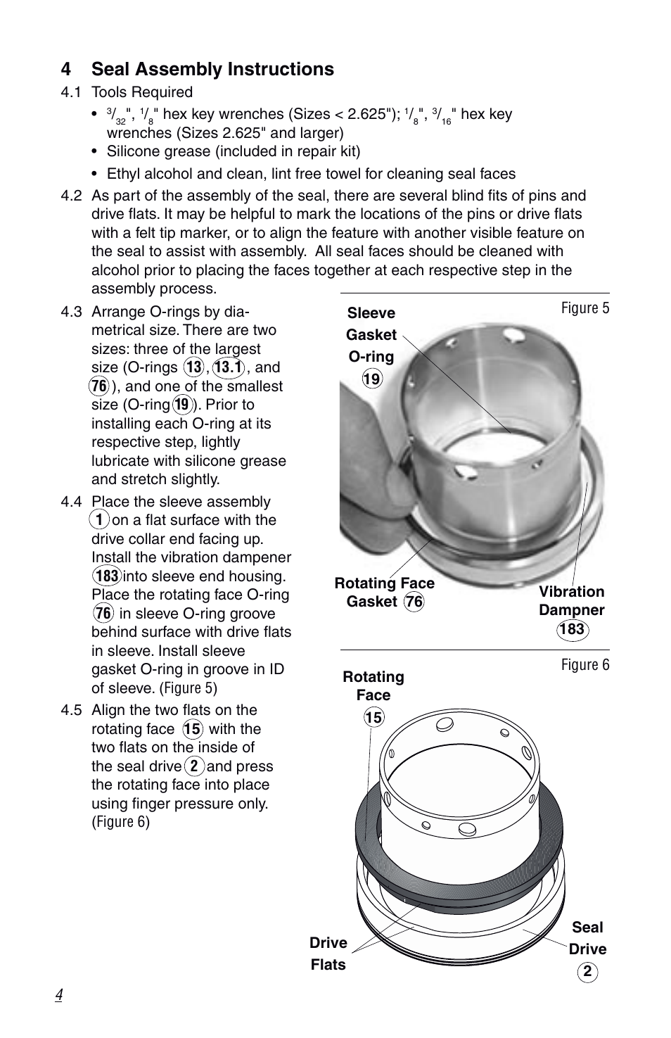 4 seal assembly instructions | Flowserve ISC1PX User Manual | Page 4 / 8