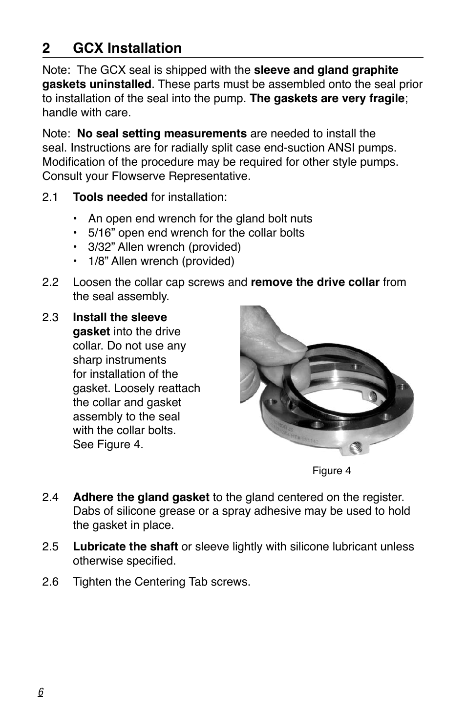 2 gcx installation | Flowserve GCX Series User Manual | Page 6 / 12