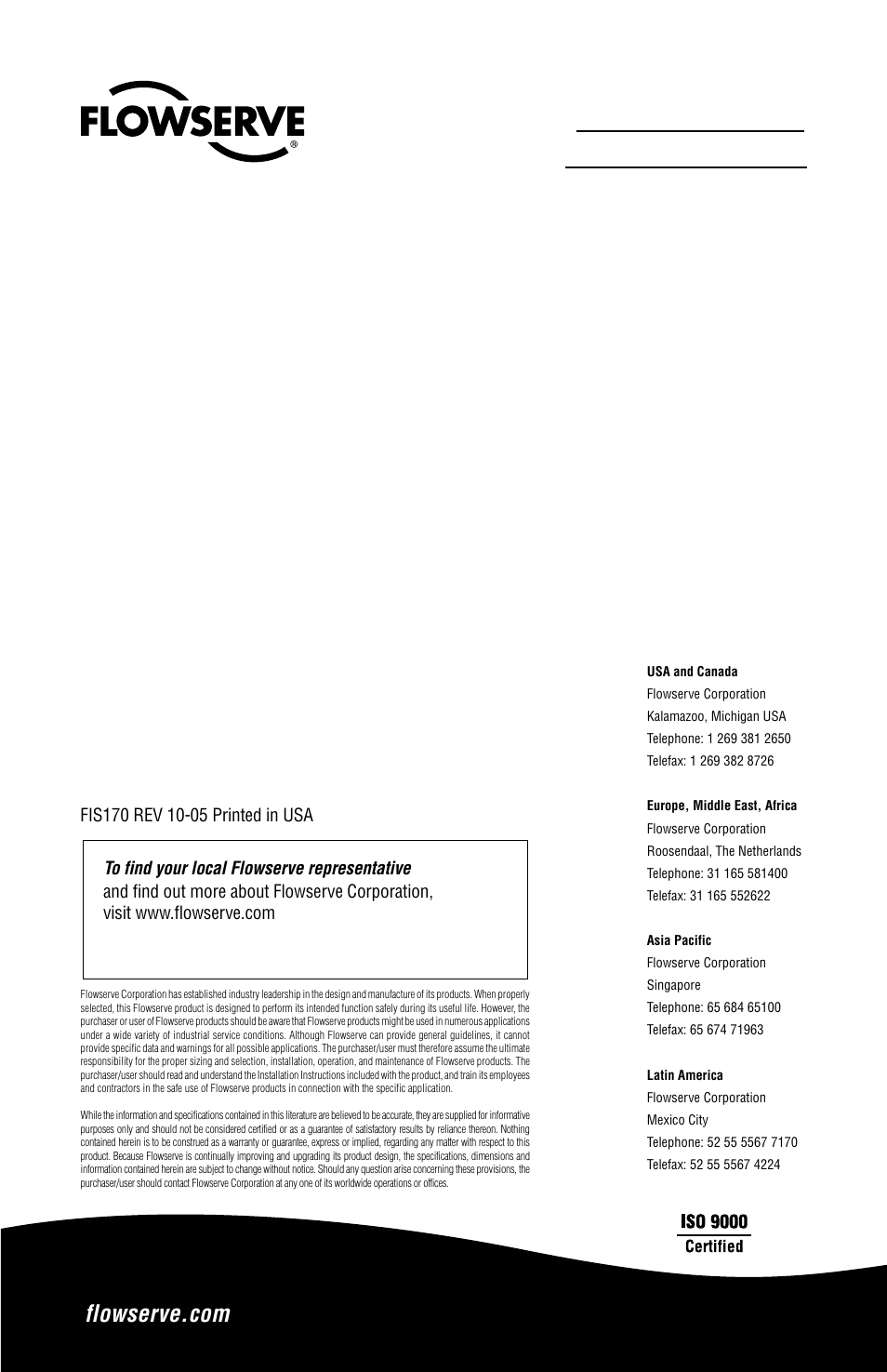 Flowserve BGM Dura Seal User Manual | Page 4 / 4