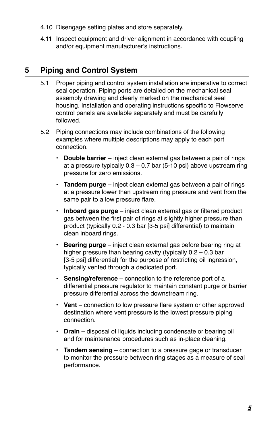 5 piping and control system | Flowserve Circpac HP User Manual | Page 5 / 8