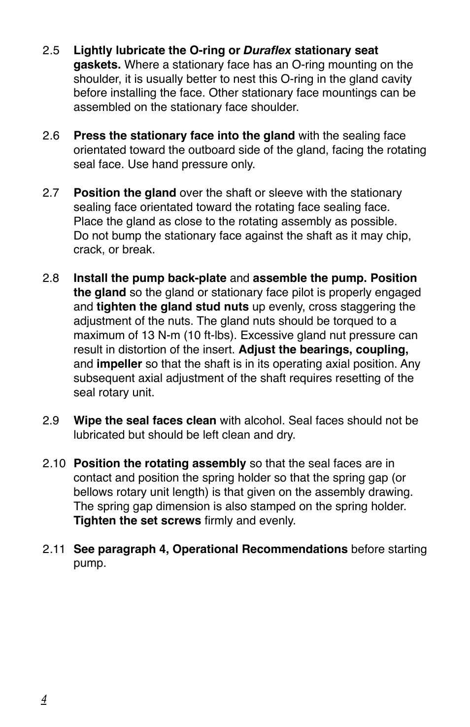 Flowserve Single Outside Seal User Manual | Page 4 / 8