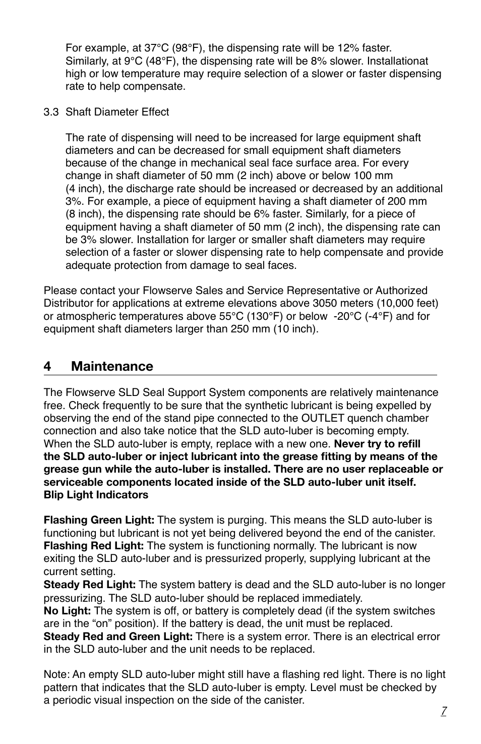 4 maintenance | Flowserve SLD User Manual | Page 7 / 8