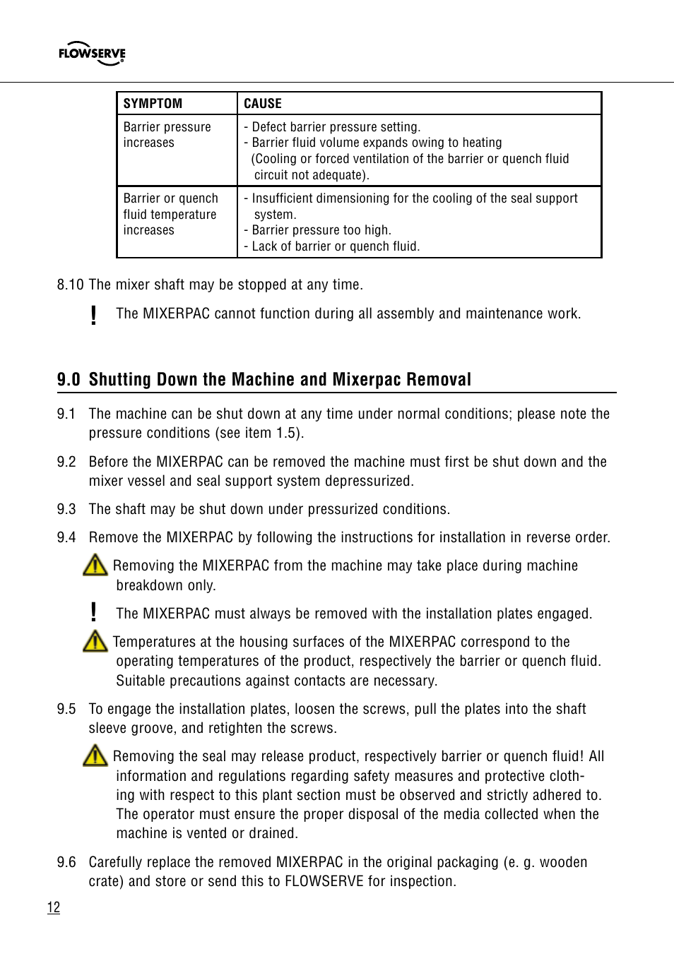 Flowserve 2564 Mixerpac User Manual | Page 12 / 17