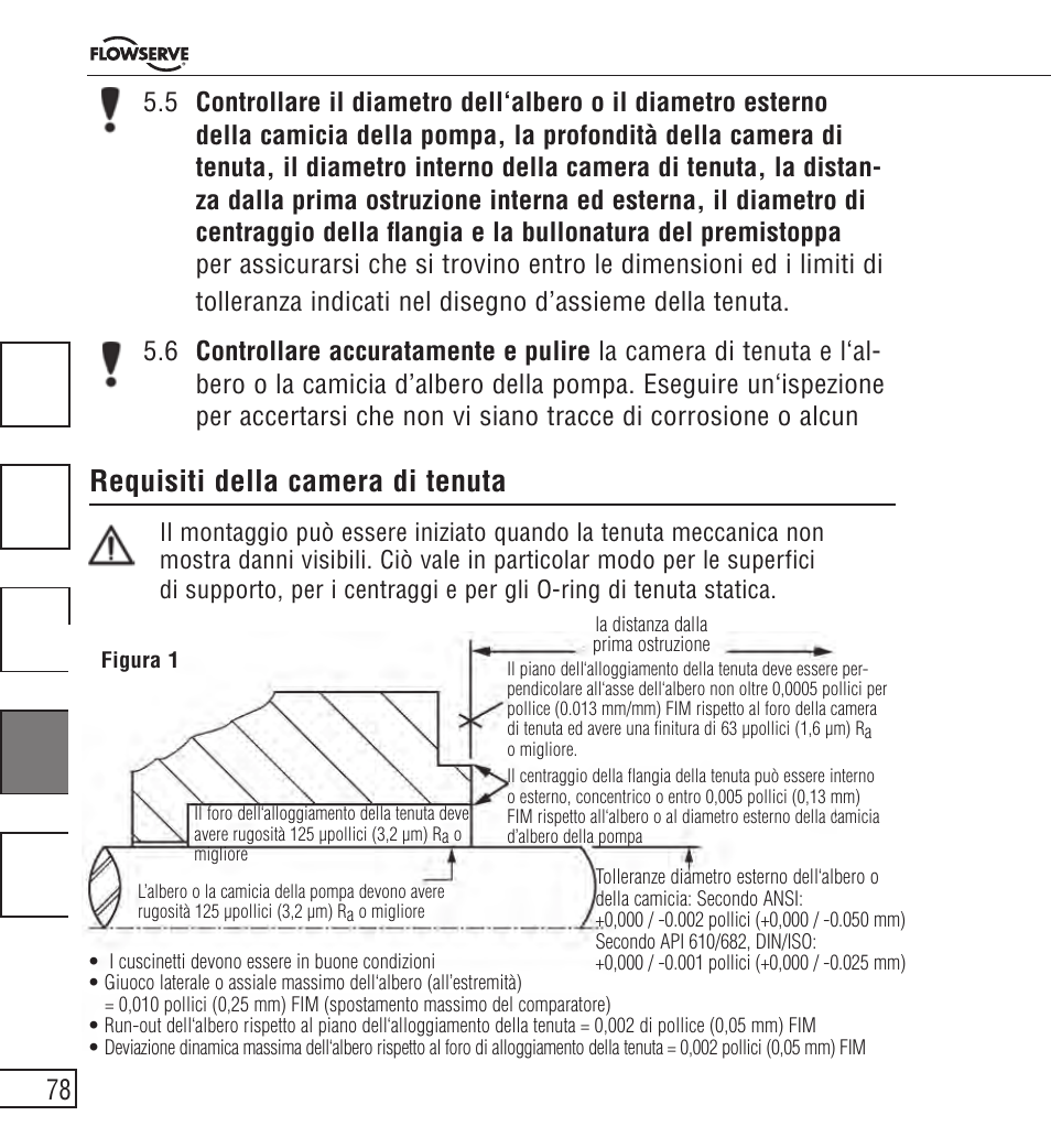 Requisiti della camera di tenuta | Flowserve ISC2 Series User Manual | Page 78 / 116