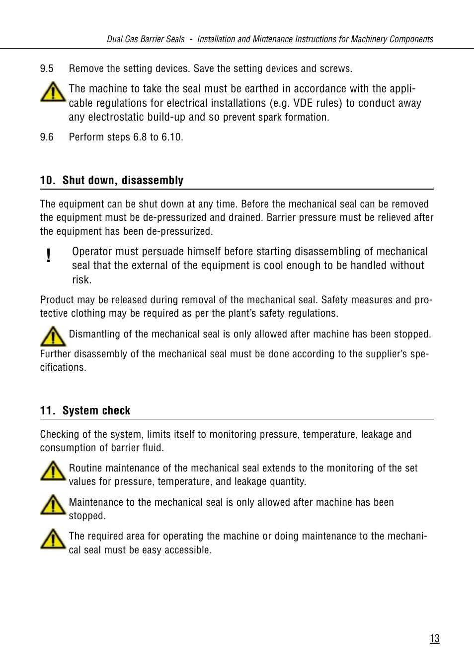 Flowserve Dual Gas Barrier Seals User Manual | Page 13 / 15