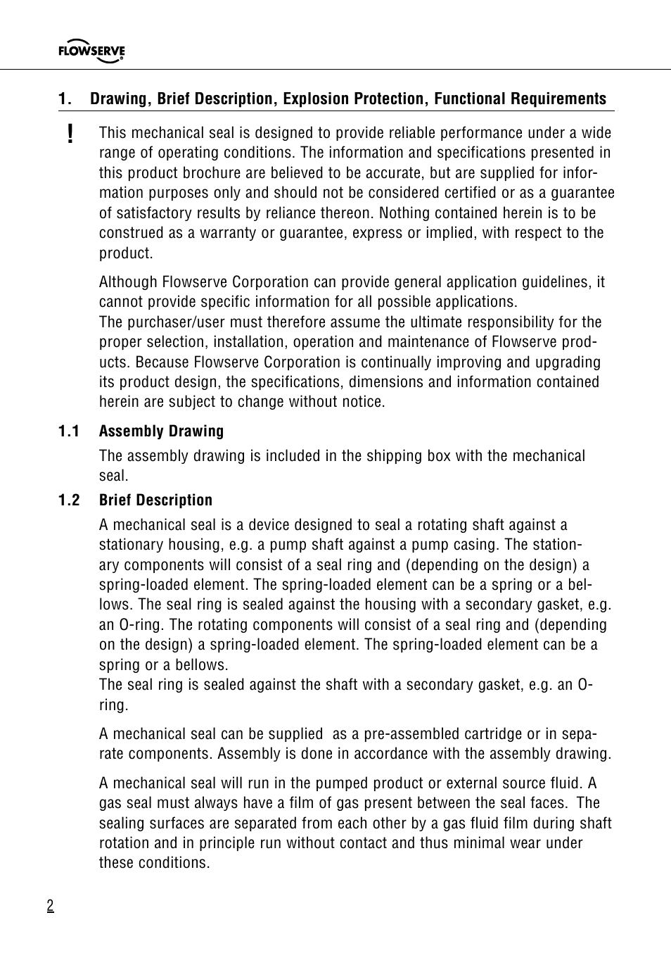Flowserve Dual Gas Barrier Seals User Manual | Page 2 / 15