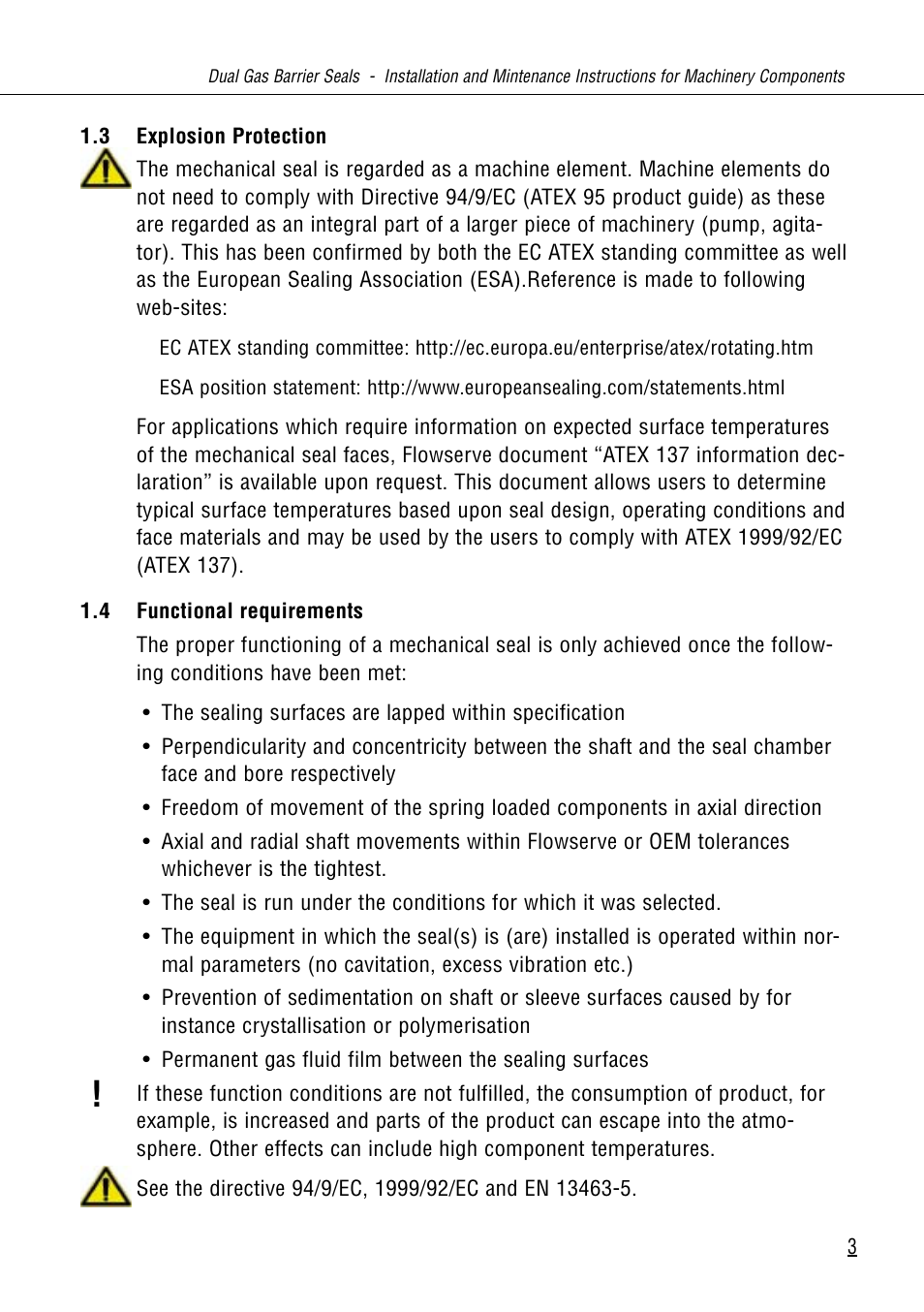 Flowserve Dual Gas Barrier Seals User Manual | Page 3 / 15