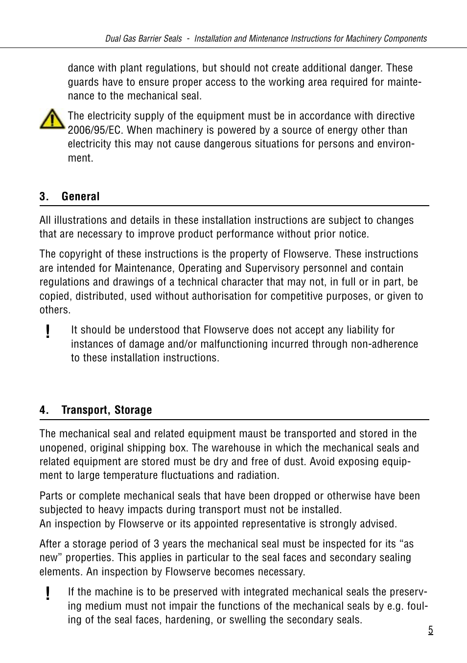Flowserve Dual Gas Barrier Seals User Manual | Page 5 / 15