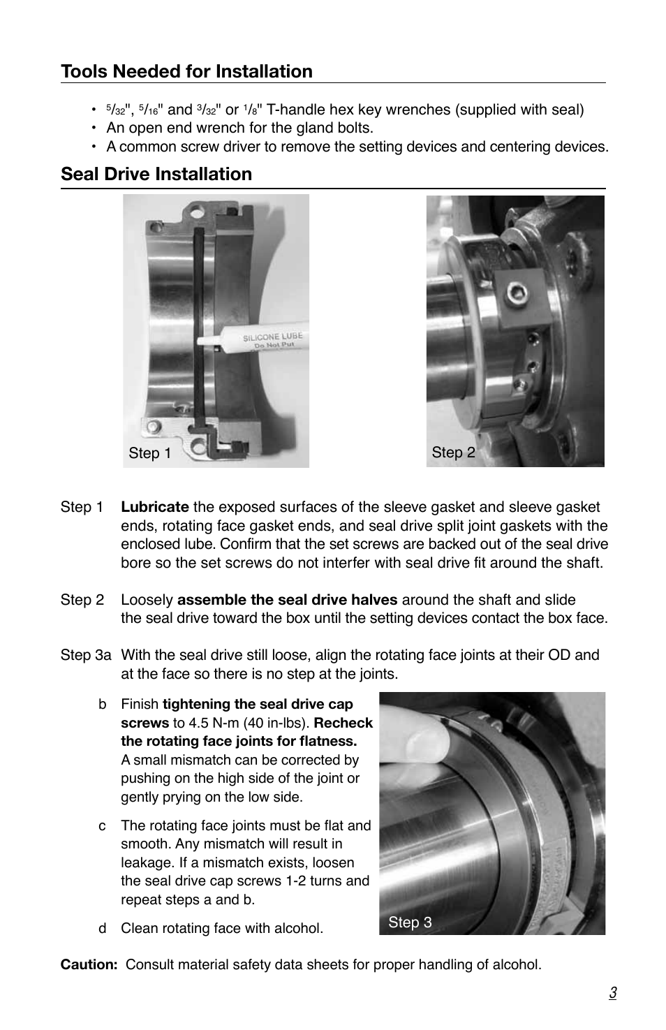 Tools needed for installation, Seal drive installation | Flowserve PSS III Seal Durametallic User Manual | Page 3 / 8