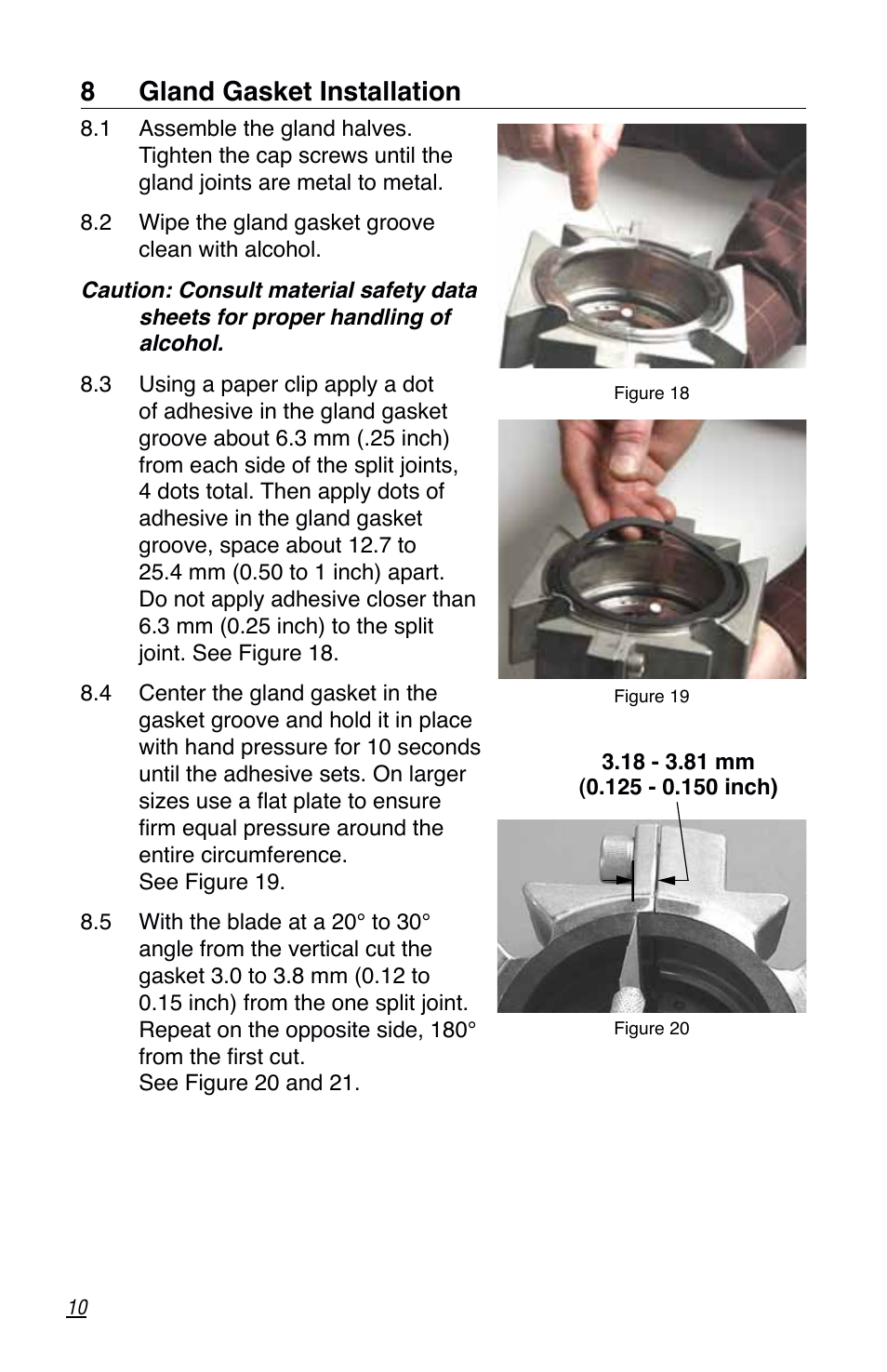 8 gland gasket installation | Flowserve PSS III Durametallic User Manual | Page 10 / 16