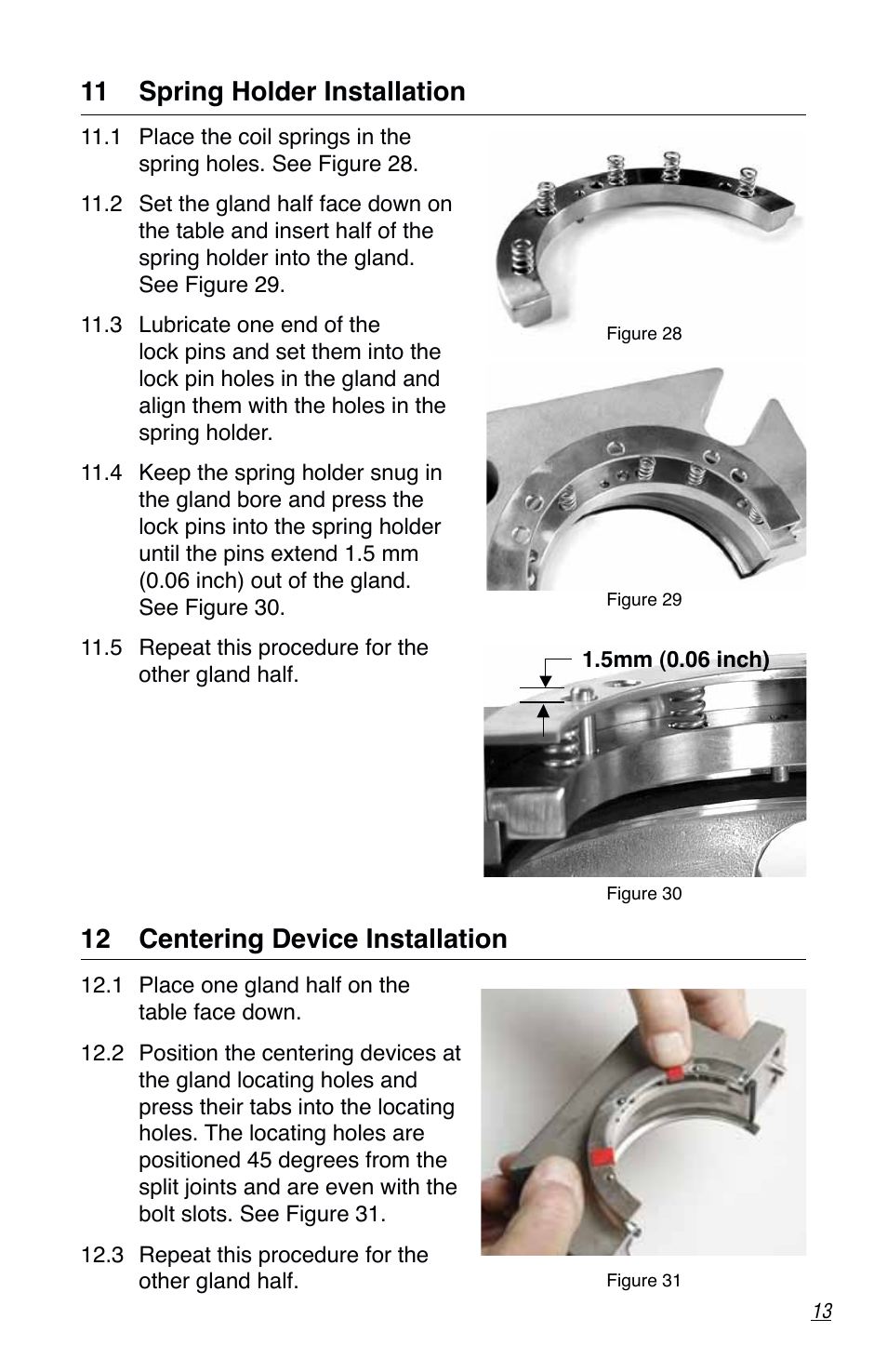 11 spring holder installation, 12 centering device installation | Flowserve PSS III Durametallic User Manual | Page 13 / 16