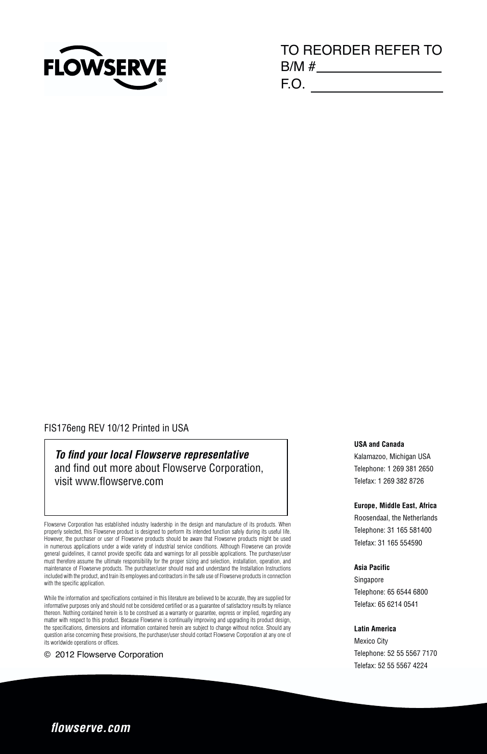 Flowserve PSS III Durametallic User Manual | Page 16 / 16
