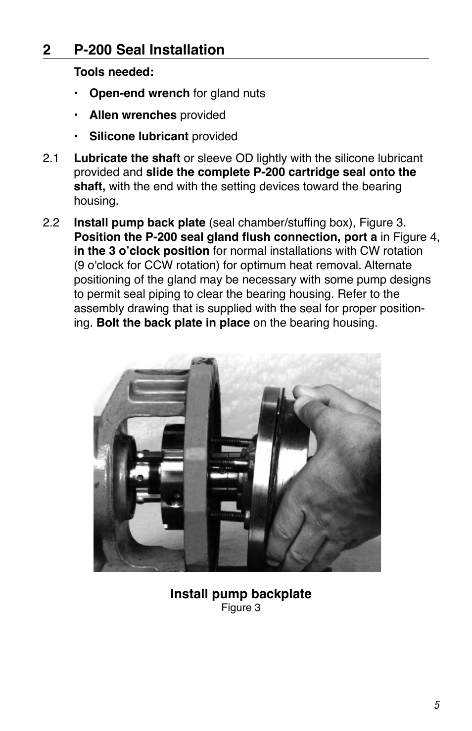 2 p-200 seal installation | Flowserve P-200 Durametallic User Manual | Page 5 / 12