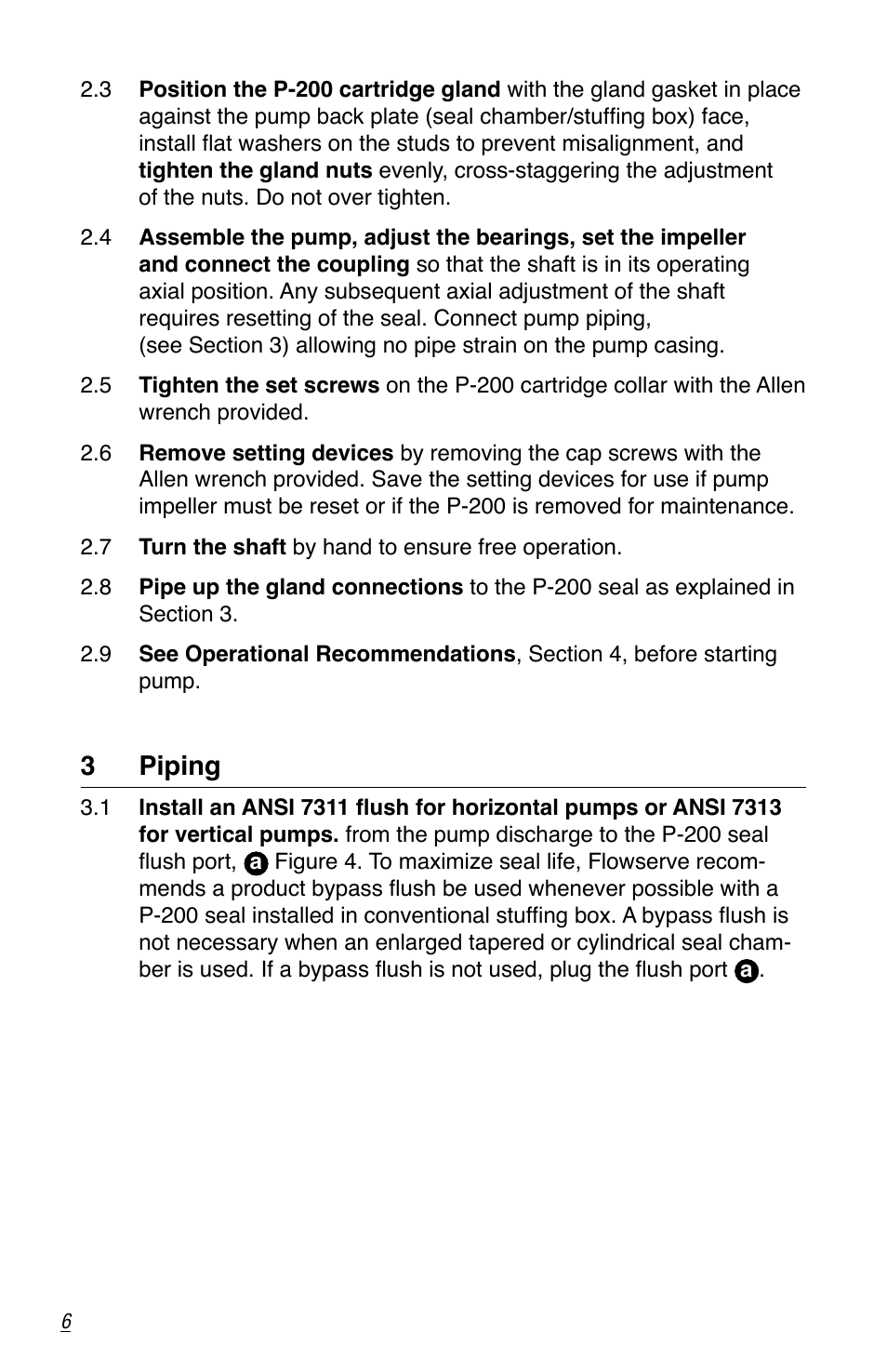 3 piping | Flowserve P-200 Durametallic User Manual | Page 6 / 12