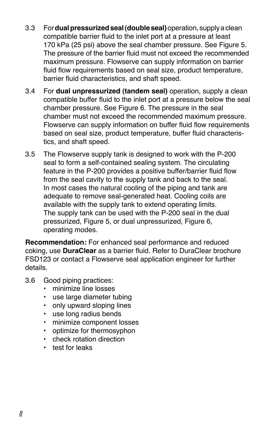 Flowserve P-200 Durametallic User Manual | Page 8 / 12