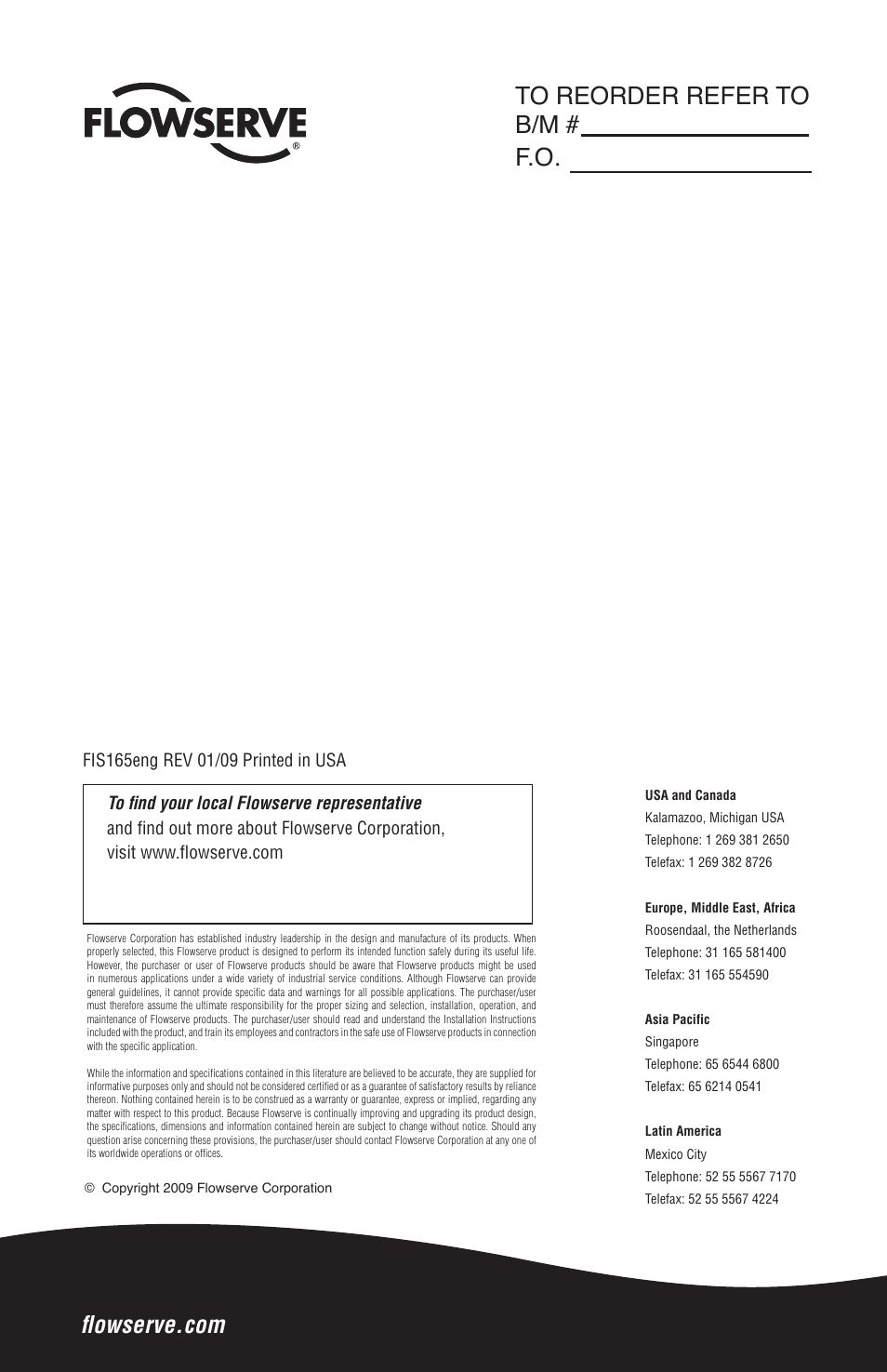 Flowserve CPM Series User Manual | Page 12 / 12