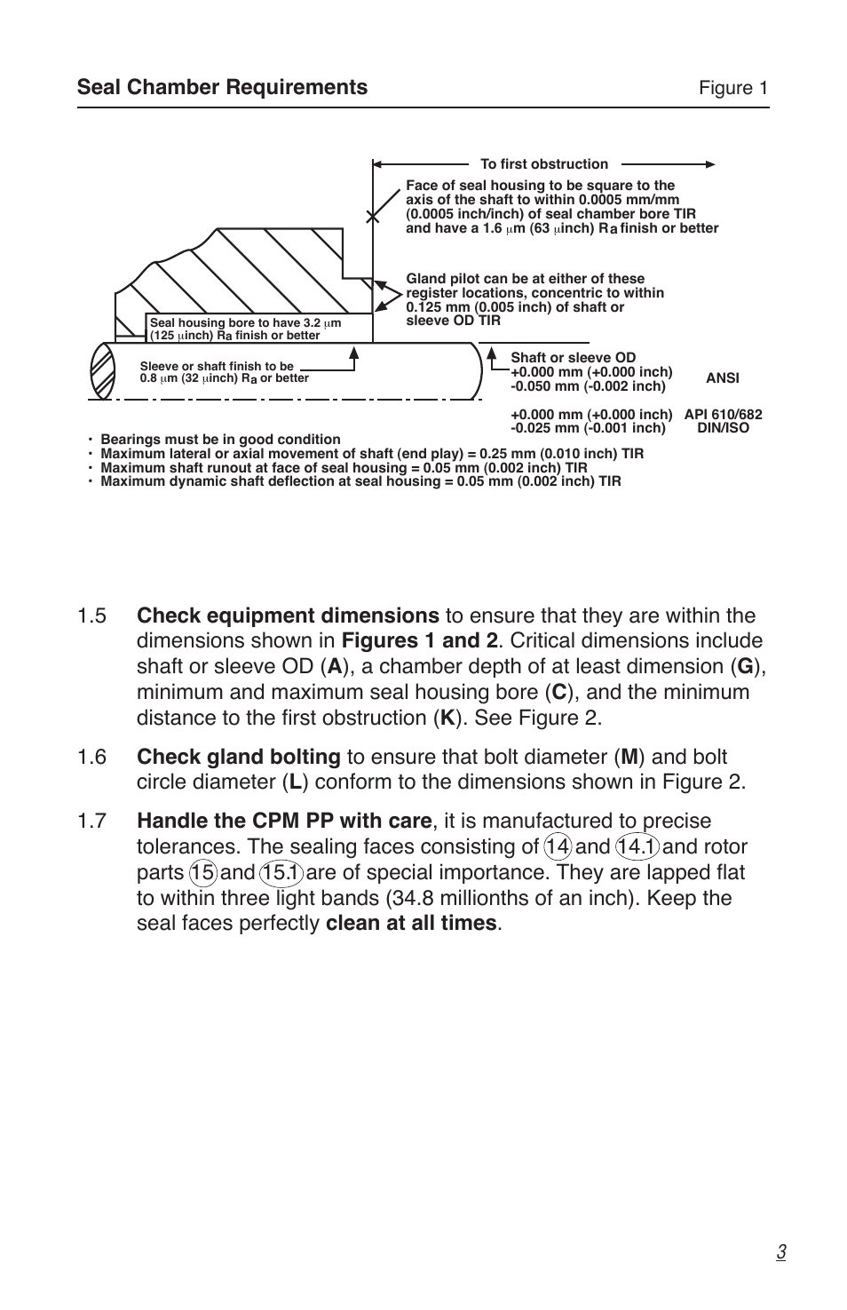 Seal chamber requirements | Flowserve CPM Series User Manual | Page 3 / 12