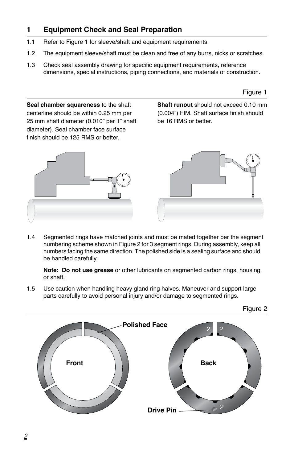 1 equipment check and seal preparation | Flowserve Circpac MD User Manual | Page 2 / 8