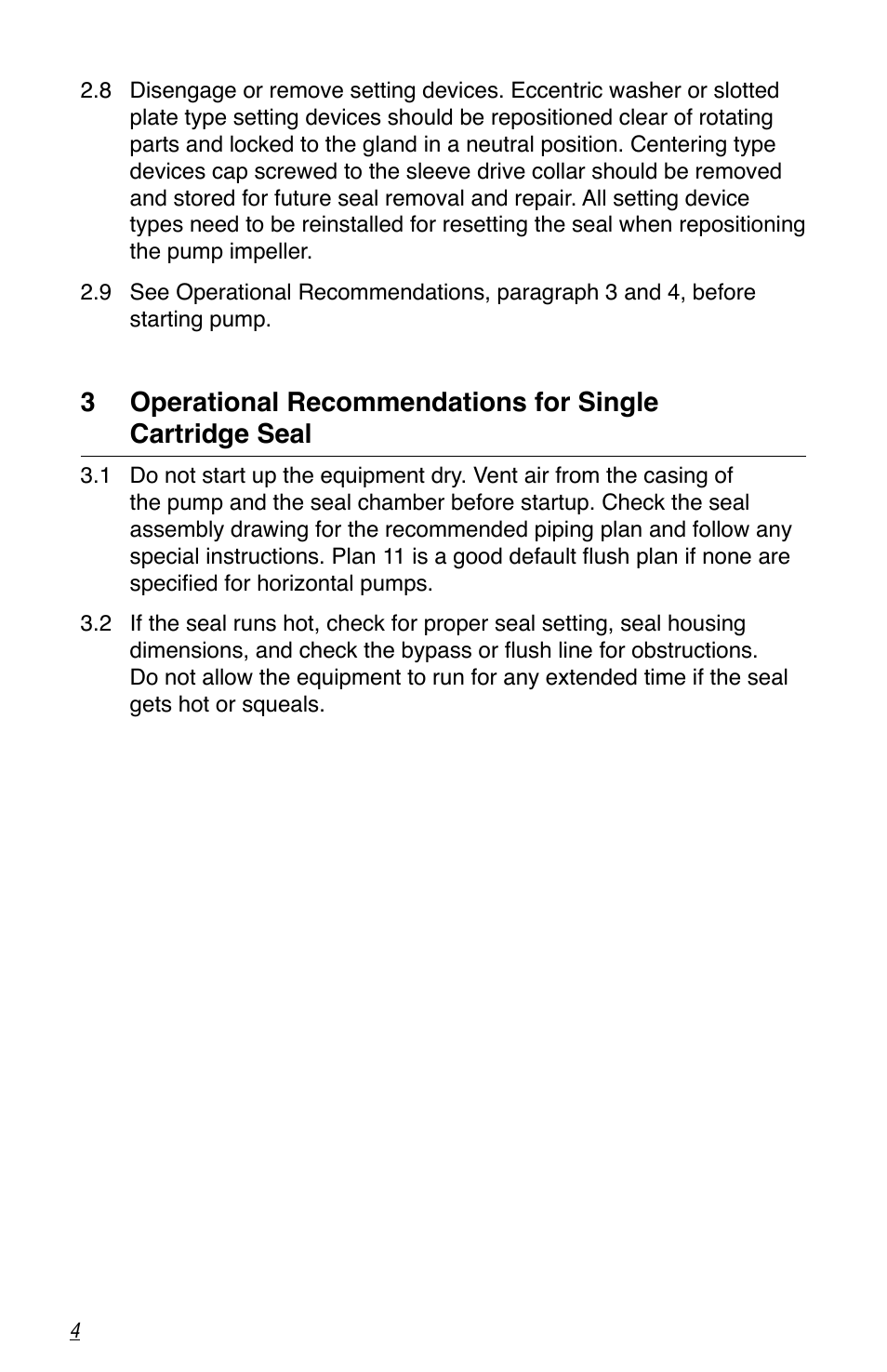 Flowserve Cartridge Seals User Manual | Page 4 / 8