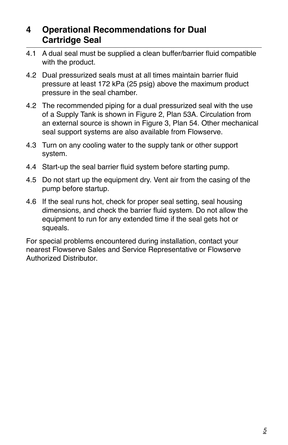 Flowserve Cartridge Seals User Manual | Page 5 / 8