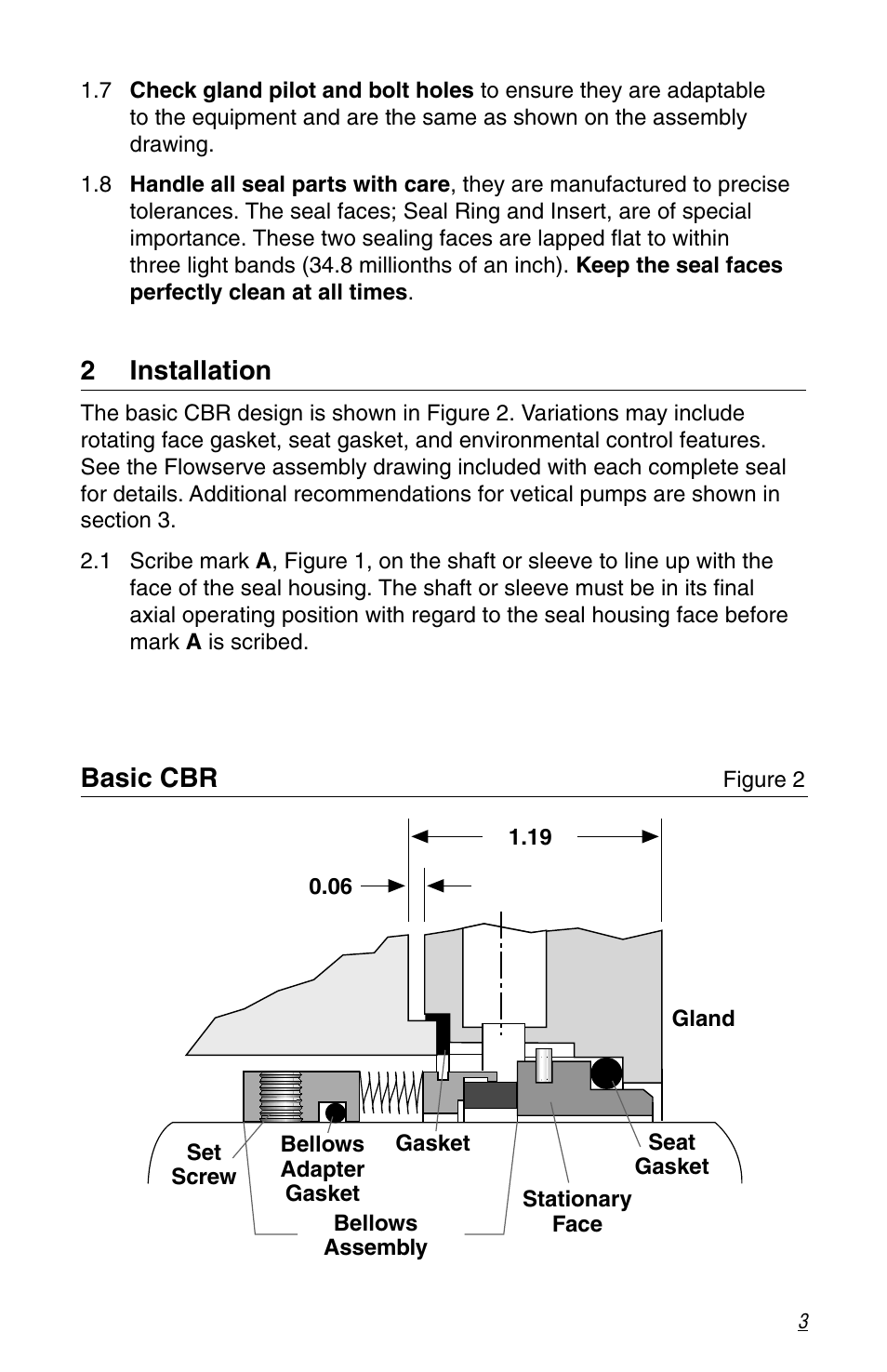 2 installation, Basic cbr | Flowserve CBR Series User Manual | Page 3 / 8