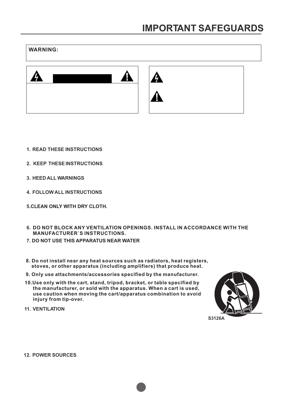 Important safeguards | Curtis TVD2000A User Manual | Page 3 / 48